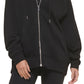 DKNY Women's Oversized Cotton Zip Up Hoodie Black Size Large