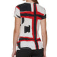 DKNY Women's Printed Side Knot Short Sleeve Knit Top Red Size Petite Small