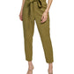 DKNY Women's Faux Suede Tie Front High Waisted Pants Green Size 12