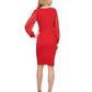 DKNY Women's Chiffon Long Sleeve Sheath Dress Red Size 12