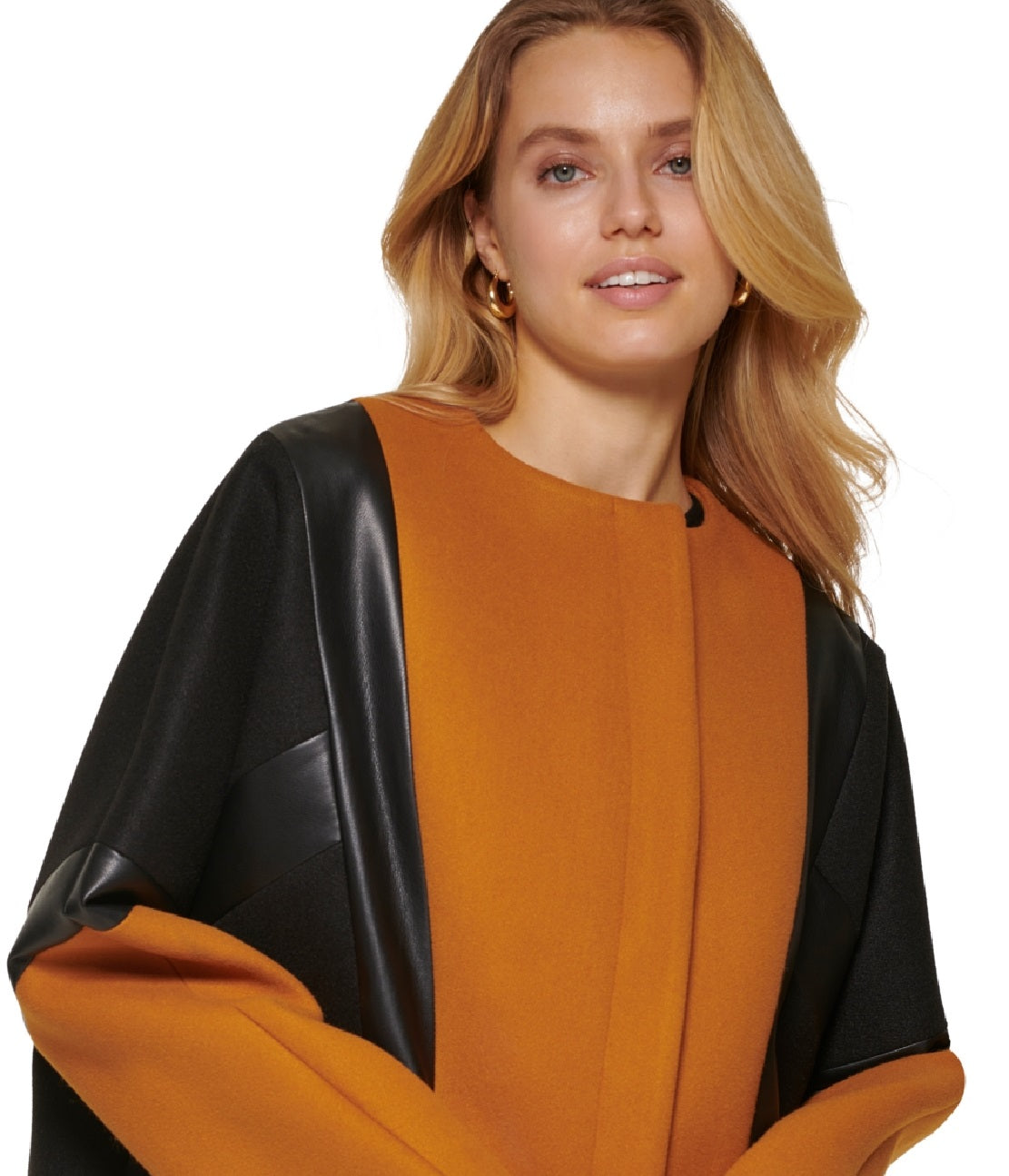 DKNY Women's Mixed Media Jacket Brown Size Large