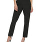 DKNY Women's Mid Rise Extended Tab Straight Leg Pants Black Size 12