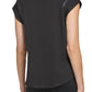DKNY Women's Zip Shoulder Mixed Media Top Black Size X-Small