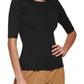 DKNY Women's Cutout Elbow Sleeve Turtleneck Rib Sweater Black Size Medium