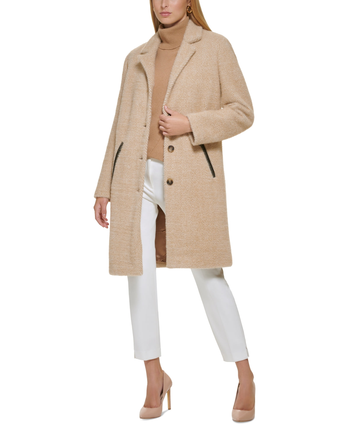 DKNY Women's Walker Coat Brown Size Medium