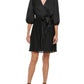 DKNY Women's Pleated Mini Fit & Flare Dress Black Size 6