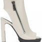 DKNY Women's Malia Square Toe Zip Shooties White Size 8.5