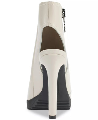 DKNY Women's Malia Square Toe Zip Shooties White Size 8.5