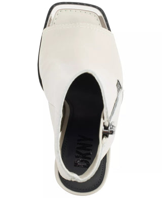 DKNY Women's Malia Square Toe Zip Shooties White Size 8.5