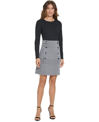 DKNY Women's Scuba Crepe Sheath Dress Gray Size 8