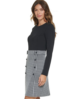 DKNY Women's Scuba Crepe Sheath Dress Gray Size 8