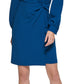 DKNY Women's Long Sleeve Surplice Neck Faux Wrap Dress Blue Size 4