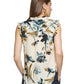 DKNY Women's Printed Quarter Button Round Neck Top White Size X-Small