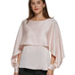DKNY Women's Cape Overlay Crewneck Top Pink Size Large
