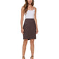 DKNY Women's Faux Wrap Check Pencil Skirt Brown Size 6