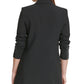 DKNY Women's Faux Leather Cuff Double Breasted Blazer Black Size 8