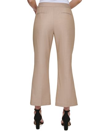 DKNY Women's Mid Rise Cropped Wide Leg Pants Brown Size 12