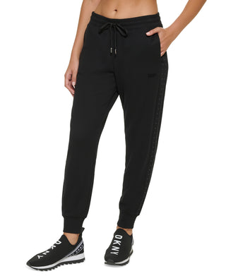 DKNY Women's Rhinestone Jogger Pants Black Size Medium