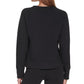 DKNY Women's Rhinestone Logo Print Crewneck Sweatshirt Black Size Medium