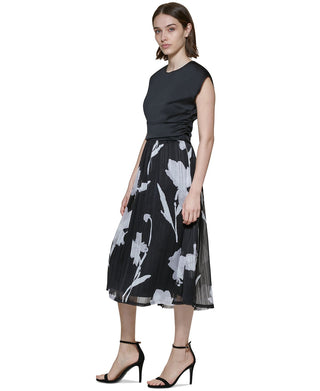 DKNY Women's Cap Sleeve Midi Dress Black Size 6