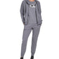 DKNY Women's Metallic Two Tone Logo Hoodie Gray Size X-Large