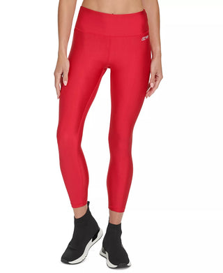 DKNY Women's High Shine 7/8 Leggings Red Size X-Large