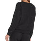 DKNY Women's Active Embellished Dropped Shoulder Top Black Size Small