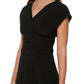 DKNY Women's Ruched V-Neck Midi Dress Black Size 14