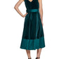 DKNY Women's Mixed Media Surplice V Neck Belted Dress Green Size 12