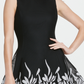 DKNY Women's Embroide Mesh Fit & Flare Dress Black Size 16
