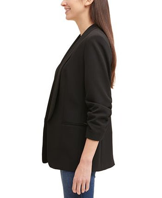 DKNY Women's Open Front Shawl Collar Jacket Black Size 10