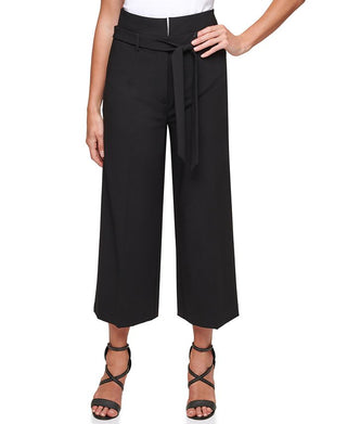 DKNY Women's Wide Leg Cropped Pant Black Size 6Petite
