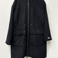 DKNY Women's Hooded Wool Anorak Coat Black Size Large