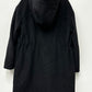 DKNY Women's Hooded Wool Anorak Coat Black Size Large