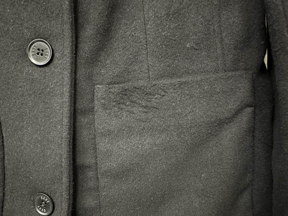 Dkny Women's Stand-Collar Button-Front Belted Coat Black Size M