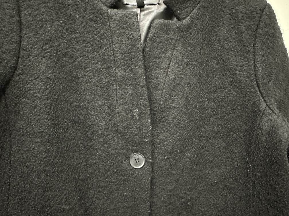 Dkny Women's Single-Breasted Boucle Walker Coat Black Size XL