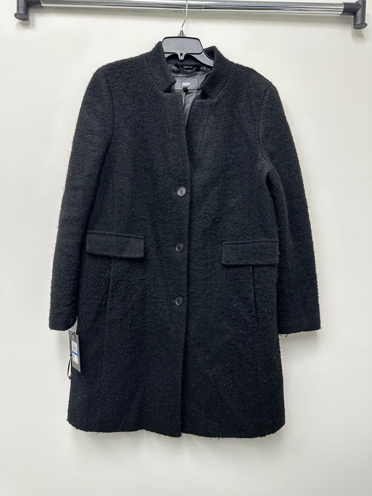 Dkny Women's Single-Breasted Boucle Walker Coat Black Size XL