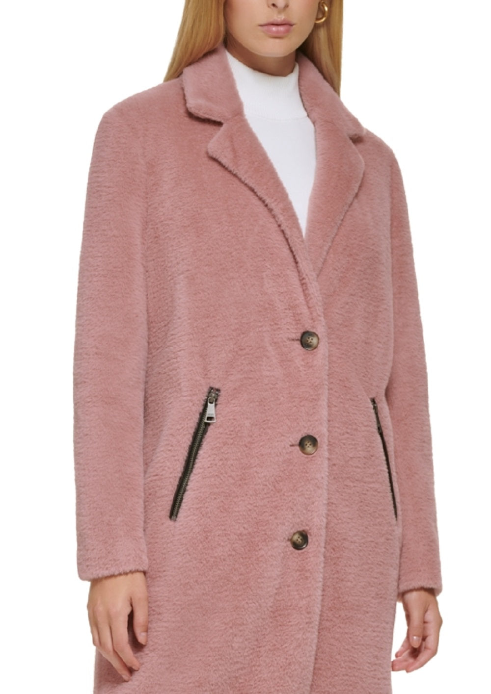 DKNY Women's Walker Coat Pink Size X-Small