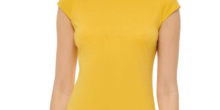DKNY Women's Sleeveless Turtleneck Yellow Size Large