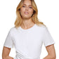 DKNY Women's Faux Wrap Front T-Shirt White Size Medium