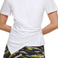 DKNY Women's Faux Wrap Front T-Shirt White Size Medium