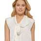 DKNY Women's Tie V Neck Blouse White Size X-Large