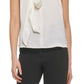 DKNY Women's Tie V Neck Blouse White Size X-Large