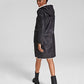 DKNY Women's Hooded Faux Shearling Coat Black Size Large