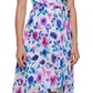 DKNY Women's Zippered Sheer Lined Floral Flutter Sleeve Surplice Neckline Midi Wear To Work Faux Wrap Dress White Size 14