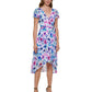 DKNY Women's Floral Print Faux Wrap Dress Blue Size 4