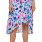 DKNY Women's Floral Print Faux Wrap Dress Blue Size 4