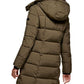 DKNY Women's Hooded Puffer Coat Green Size Small