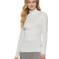 DKNY Women's Ribbed Solid Long Sleeve Turtleneck White Size Large
