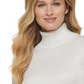 DKNY Women's Ribbed Solid Long Sleeve Turtleneck White Size Large
